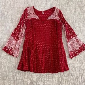 Free People Bell Sleeve Mini Dress